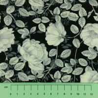 Fat Quarter - 391 Floral - Black